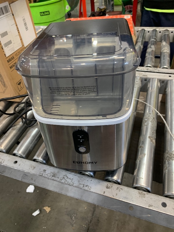 Photo 1 of EUHOMY Nugget Ice Makers Countertop, Pebble Ice Maker Machine with 34lbs/24H Soft Ice, Self-Cleaning Sonic Ice Maker with Ice Scoop&Basket, Pellet Ice Maker for Home/Kitchen/Office(Stainless Steels)