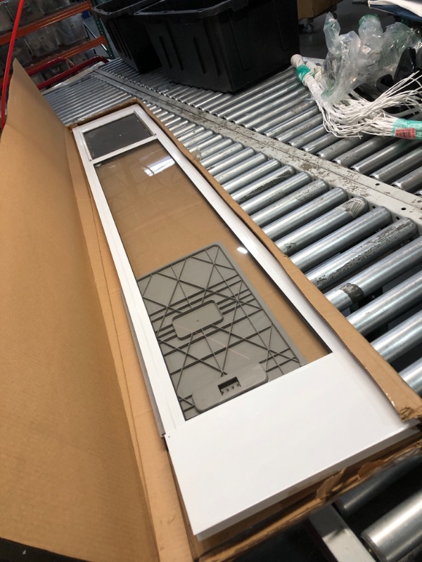 Photo 5 of ***HEAVILY USED AND DIRTY - MISSING HARDWARE - SEE PICTURES***
PetSafe Doggy Door for Sliding Glass Doors, Adjustable Height 75 7/8" to 81", No-Cut DIY Install, Aluminum Panel, Ideal for Renters, for Large Dogs Up to 100 lb., (White, Large)