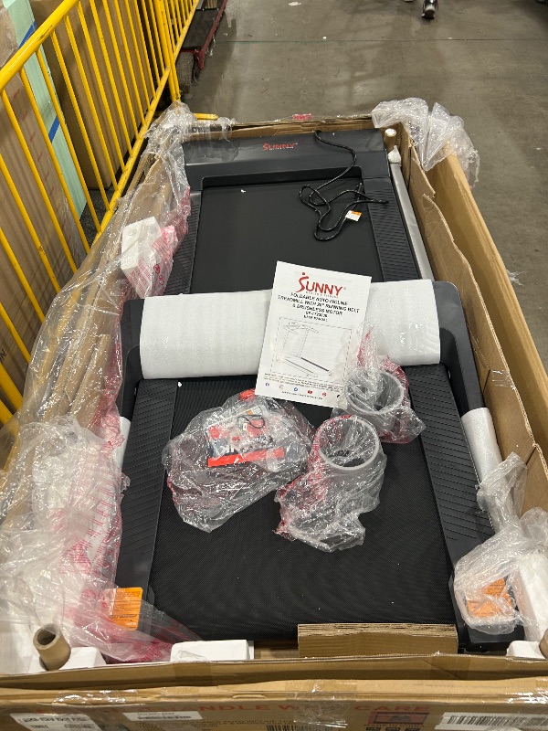 Photo 1 of *** SEE NOTES **** Sunny Health & Fitness Foldable 15 Level Auto Incline Treadmill, 20" Wide Running Belt, Quiet Brushless, Digital Display, 300 LB Weight Capacity, SunnyFit App Bluetooth Connection- SF-T723030