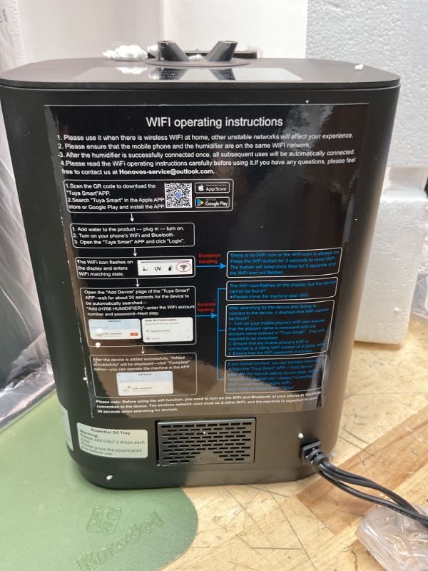 Photo 4 of ***(USED)***
8L Smart Humidifiers for Bedroom Large Room, 2.1Gal Cool Mist Top Fill Diffuser Ambient Light, WIFI App & Remote Control, 3 Mist Modes, 12H Timer, 35dB Quiet Humidifier for Home Office Plant