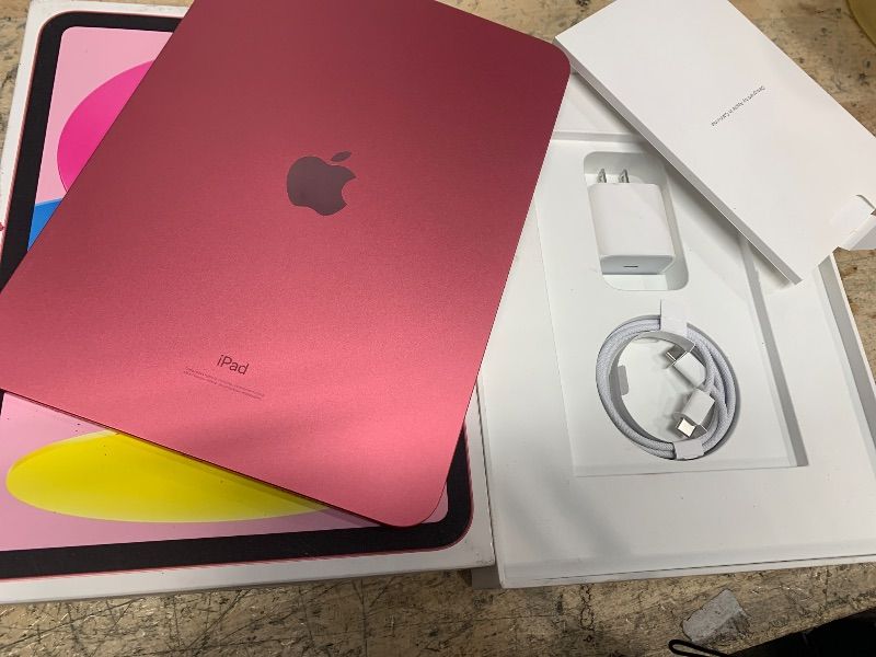 Photo 5 of Apple iPad (10th Generation): with A14 Bionic chip, 10.9-inch Liquid Retina Display, 64GB, Wi-Fi 6, 12MP front/12MP Back Camera, Touch ID, All-Day Battery Life – Pink