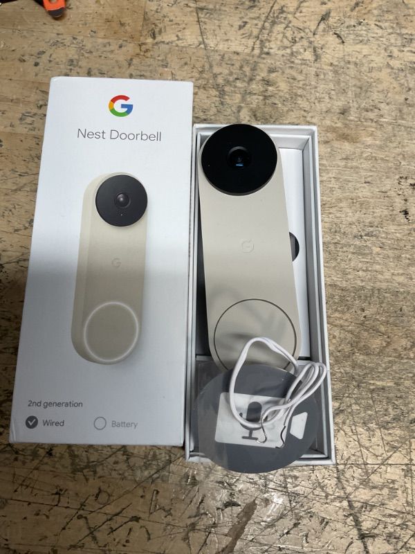 Photo 2 of Google Nest Doorbell - (Wired, 2nd Gen) - Wired Video Doorbell Camera - Doorbell Security Camera - Linen