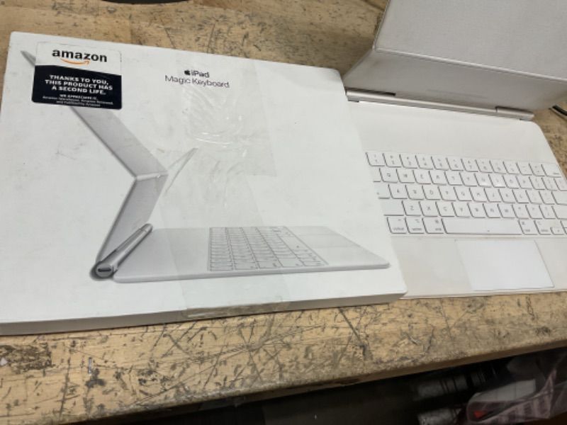 Photo 2 of Apple Magic Keyboard: iPad Keyboard and case for iPad Pro 12.9 inch (3rd, 4th, 5th and 6th gen) and iPad Air (M2), Great Typing Experience, Built-in trackpad, US English - White