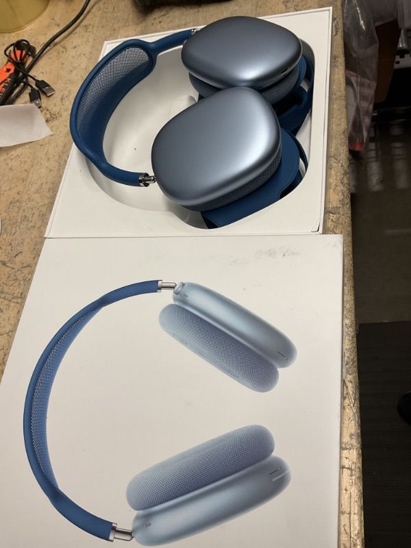 Photo 3 of Apple AirPods Max Wireless Over-Ear Headphones, Active Noise Cancelling, Transparency Mode, Personalized Spatial Audio, Dolby Atmos, Bluetooth Headphones for iPhone – Sky Blue