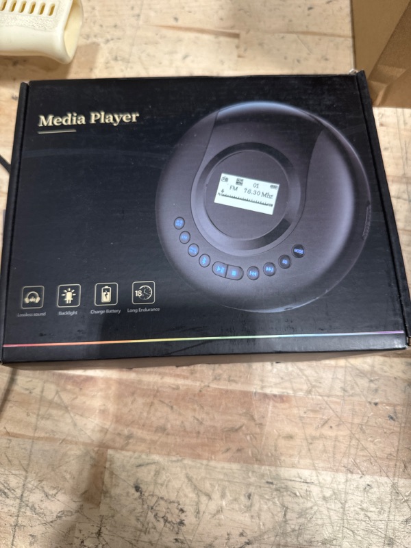 Photo 1 of CD Player Portable ARAFUNA, Portable CD Player Bluetooth with FM Radio, 2000mAh Rechargeable CD Player for Car with LCD Screen, Anti Shock Protection Walkman CD Player with Headphone, AUX Cable