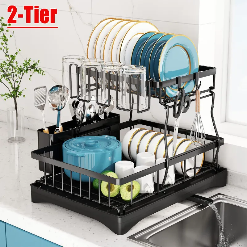 Photo 1 of  Dish Drying Rack Drainer Stainless Steel Large Drain Board Kitchen Holder