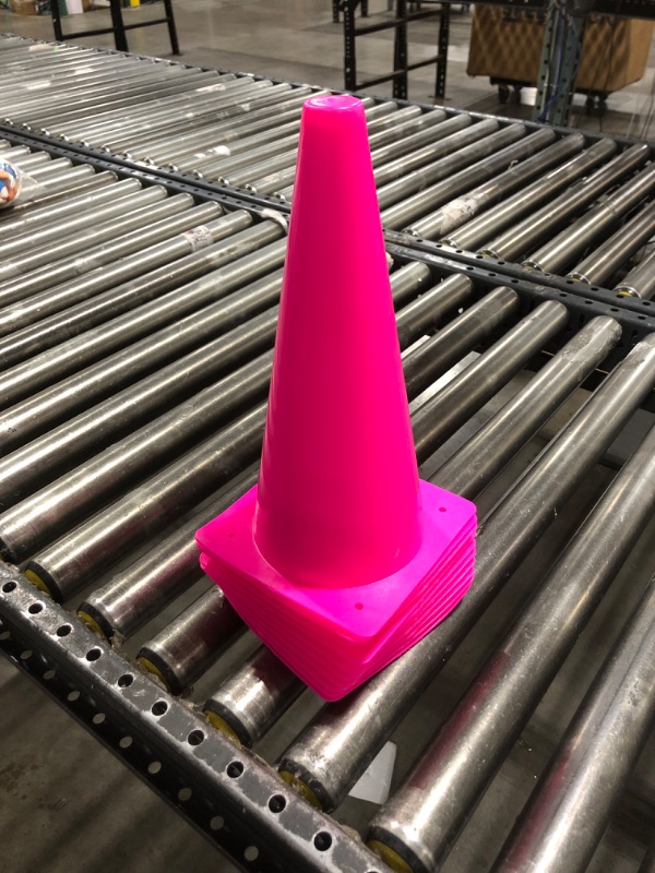 Photo 2 of [10 Pack] Traffic Training Sports Cones, 12 Inch Mini Pink Safety Cones,