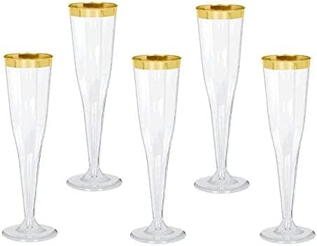 Photo 1 of 60 piece Clear Plastic Classicware Glass Like Champagne Wedding Parties Toasting Flutes