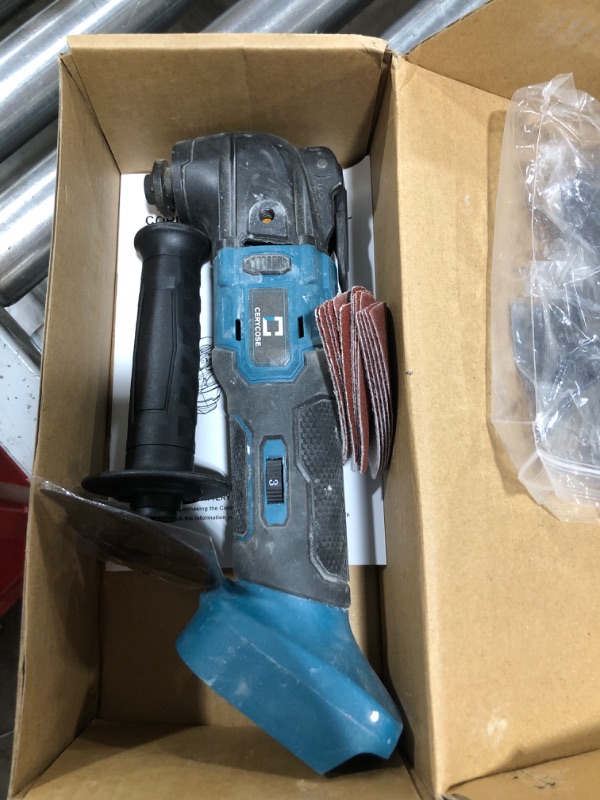 Photo 1 of Cordless Oscillating Tool Compatible with Makita Battery, Brushless-Motor Tool with Auxiliary Handle, Oscillating Multi-Tool for Scraping, Sanding,Cutting Wood(Battery Not Included)