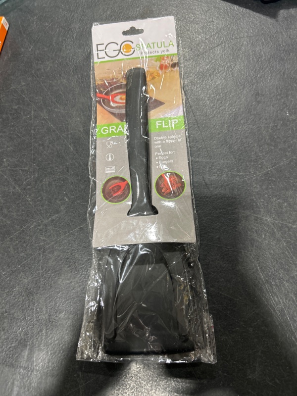 Photo 2 of 2 in 1 Egg Flipper Spatula and Tongs for Flipping, Grip and Flip Spatula Home Kitchen Cooking Tool for Steak Omelette Pancake Egg Frying BBQ