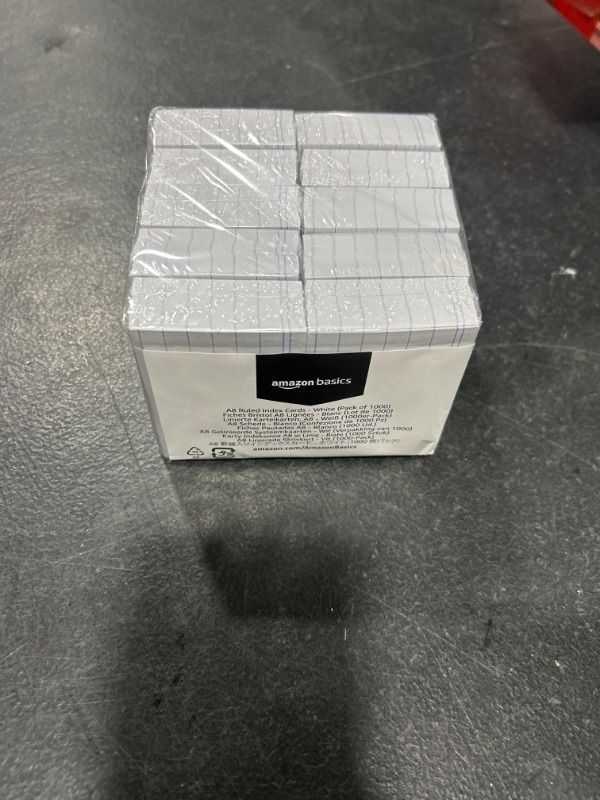 Photo 1 of Amazon Basics A8 Ruled Index Cards - White (Pack of 1000)