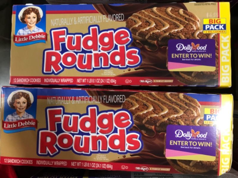 Photo 1 of 2 Pack Little Debbie Fudge Rounds Big Pack, 24.1 OZ Box BB 10/10/2024