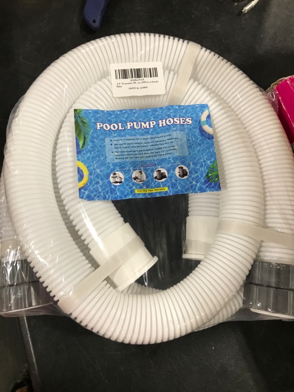 Photo 2 of 1.5" Diameter 29060E Pool Pump Replacement Hose for Above Ground Pools,Connection Swimming Pool Hose Compatible with Intex Pool Filter Pumps & Saltwater Systems (White-2 Pack)