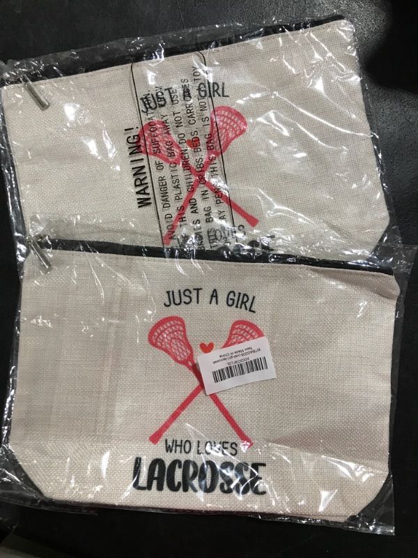 Photo 2 of 2 PACK kdxpbpz Lacrosse Gifts Lacrosse Makeup Bag Gifts for Lacrosse Moms Sports Players Team Birthday Gifts for Women Friend Sister BFF Bestie