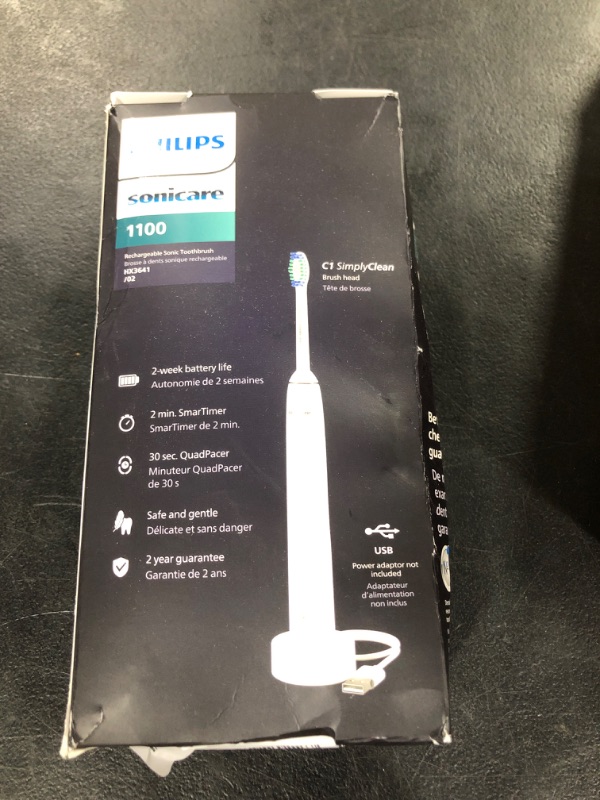 Photo 2 of 1100 Power Toothbrush Rechargeable Electric Toothbrush White Grey