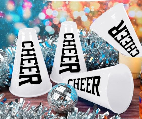 Photo 1 of 8 Pcs WHITE Cheer Megaphone Decorations Megaphones Horn Bulk Party Supplies Frfr Speaker Plastic