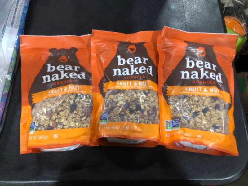 Photo 2 of  3 PACK BB 07.11.24 Bear Naked All Natural Granola, Fruit and Nut, 12-Ounce Pouches ( Pack of 48) BB 07.11.24