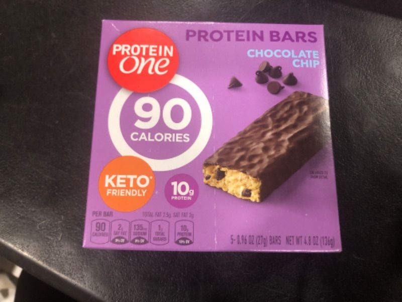 Photo 2 of Protein One 90 Calorie Protein Bars, Chocolate Chip, Keto Friendly, 5 ct BB 10.26.24