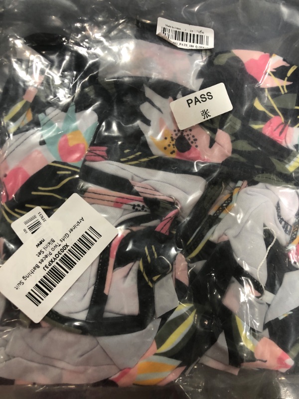 Photo 1 of 130 - Arshiner Girls Bikini Active Wear for Beach and Pool Black Flower Printed for 5-6 Years