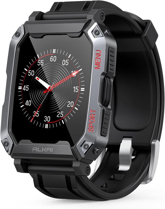 Photo 1 of ALKAI Smart Watch Rugged and Military with 5ATM Waterproof Bluetooth Call(Answer/Dial Calls) AI Assistant, Long-Lasting Battery Life, Multiple Sports Tracking, Health Monitoring, 2.02'' HD Display