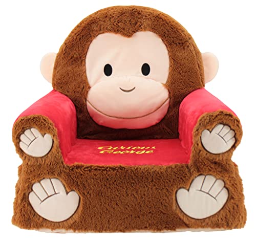 Photo 1 of Animal Adventure Sweet Seats | Soft Plush Children's Character Chair-Curious George, Red/Brown
