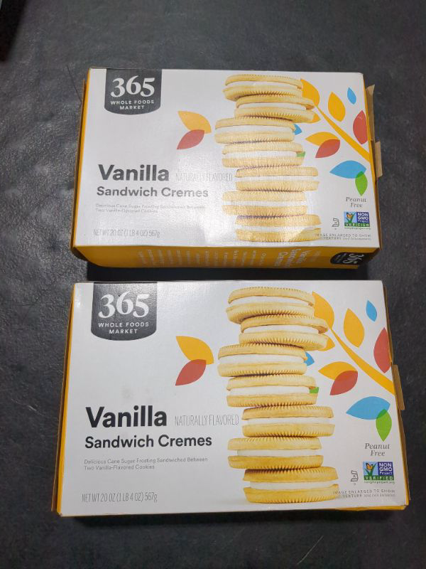 Photo 2 of 365 by Whole Foods Market, Vanilla Sandwich Creme Cookies, 20 Ounce Vanilla 1.25 Pound (Pack of 2)