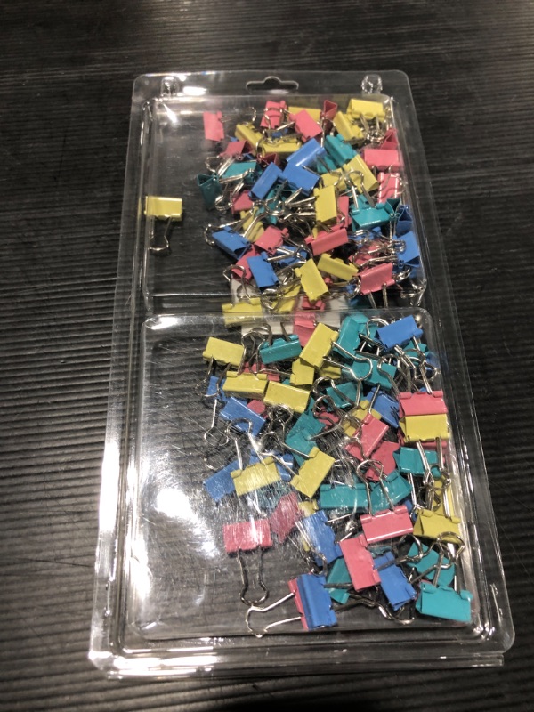 Photo 2 of 120 Pack Binder Clips 0.75 Inch, Small Paper Clamps, Colored Paper Binder Clips, Office Clips, Assorted Color Mini Binder Clips, Small Clips for Office Supplies Home School and Business.