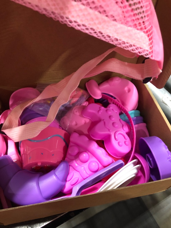 Photo 1 of 3 otters 45PCS Fruit Beach Toys Sand Toys Set, Collapsible Sand Bucket and Shovels Set with Mesh Bag Sand Molds Sandbox Toys Travel Sand Toys for Kids and Toddlers Pink