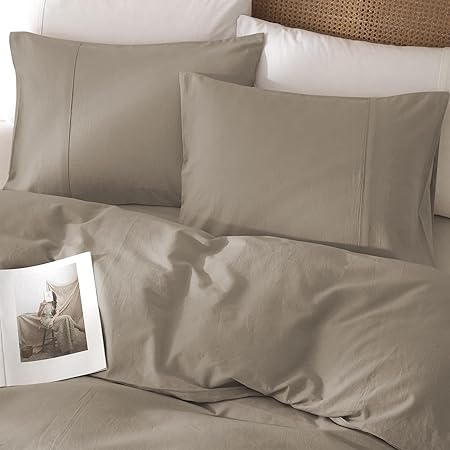 Photo 1 of 100% Linen Duvet Cover, Pure French Flax Linen Duvet Cover Queen, Breathable Super Soft Comforter Durable Luxury - Grey 3 Pieces (1 Duvet Cover 2 Pillowcases)