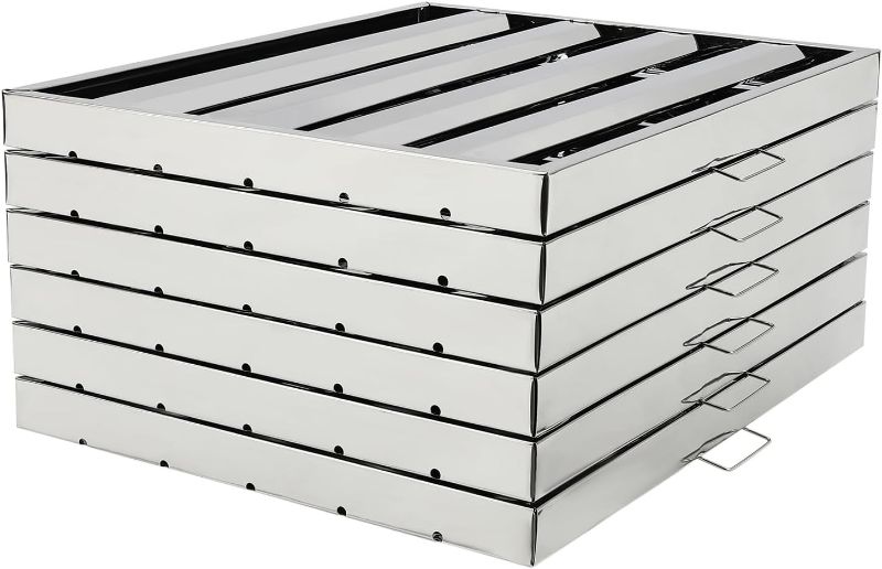 Photo 1 of 6PCS Hood Filters, 19.5W x 24.5H Inch Range Hood Filters 4 Grooves Commercial Hood Filters, Kitchen Hood Filter for Grease Rated Commercial Kitchen Exhaust Hoods, Integrated Welding (19.5W x 24.5H)