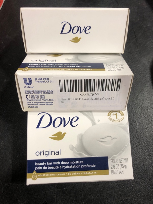 Photo 2 of 3 pack Dove White Travel Size Bar Soap With Moisturizing Cream 2.6 Oz