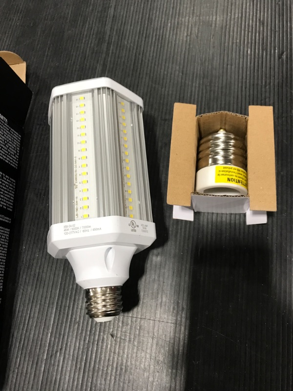 Photo 2 of 50W Equal 4000LM 5000K Daylight 35W LED Corn Cob Light Bulb, E26 Medium Base, Type B Ballast Bypass, 120-277V Line Voltage, Includes Medium to Mogul Socket Adapter, Feit C4000/5K/LEDG2/HDRP