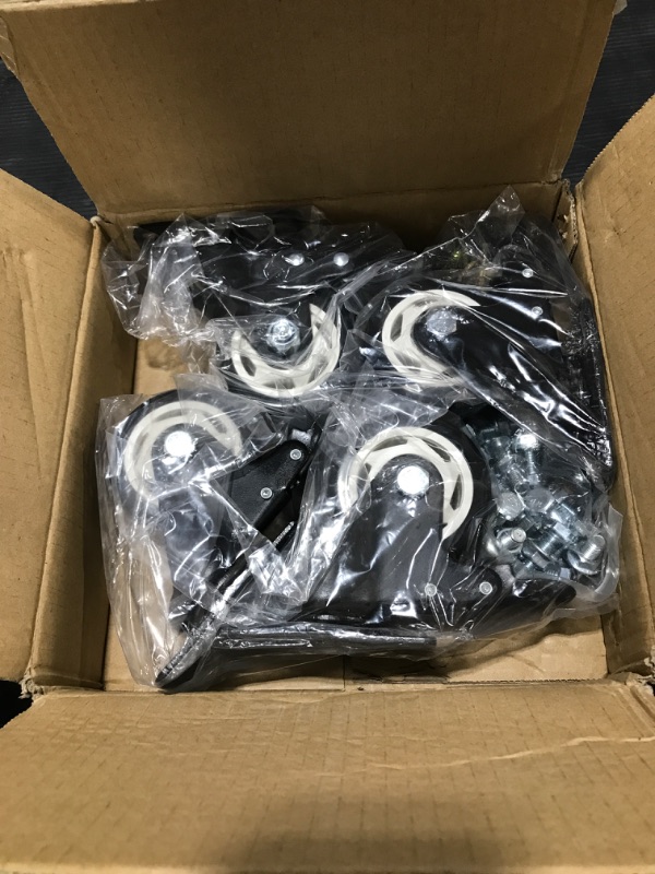 Photo 1 of Caster Wheels - 3 Inch Casters Set of 4 Heavy Duty, BOSGEOT Locking Industrial Casters with 360 Degree No Noise Polyurethane Wheels, Swivel Plate Casters with Brake - Pack of 4