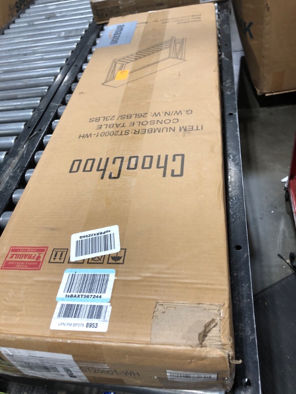 Photo 1 of ChooChoo Farmhouse Console Table, Rustic Vintage Narrow Sofa Table for Entryway, Living Room, Hallway, 40 White