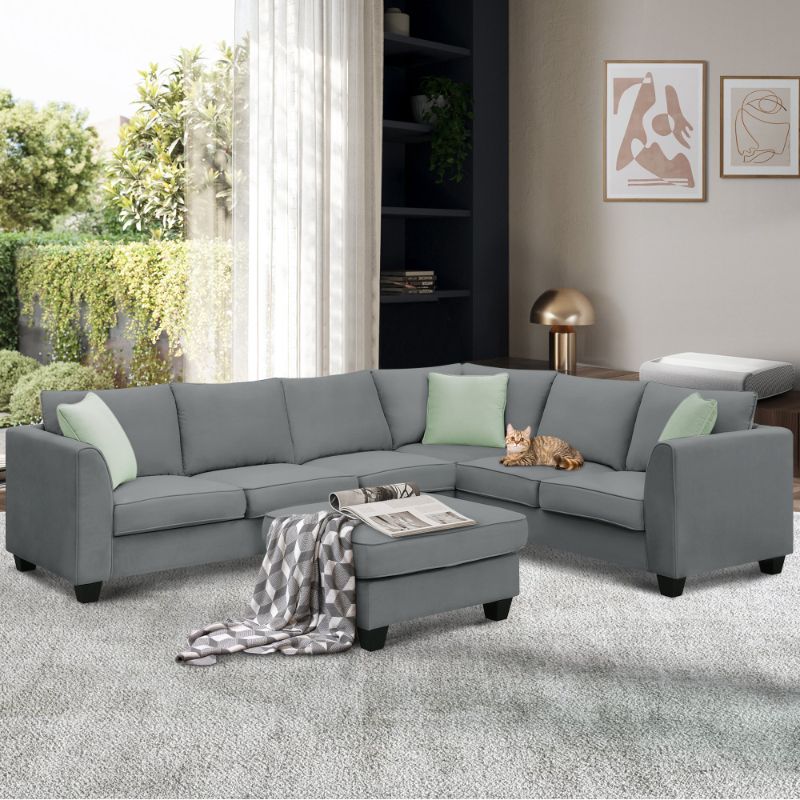 Photo 1 of 112*87? Sectional Sofa Couches Living Room Sets, 7
