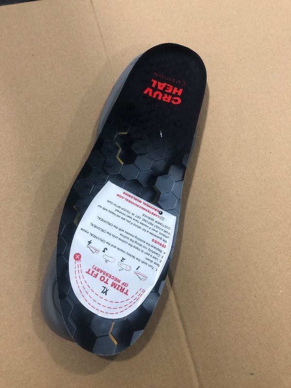 Photo 2 of (New) Work Comfort Orthotic Insoles - Anti Fatigue Shoe Insert Men Women - Low Arch Support - Shock Absorption - Foot Pain Relief - Work Boot Insoles (Black Hexagons, XL)