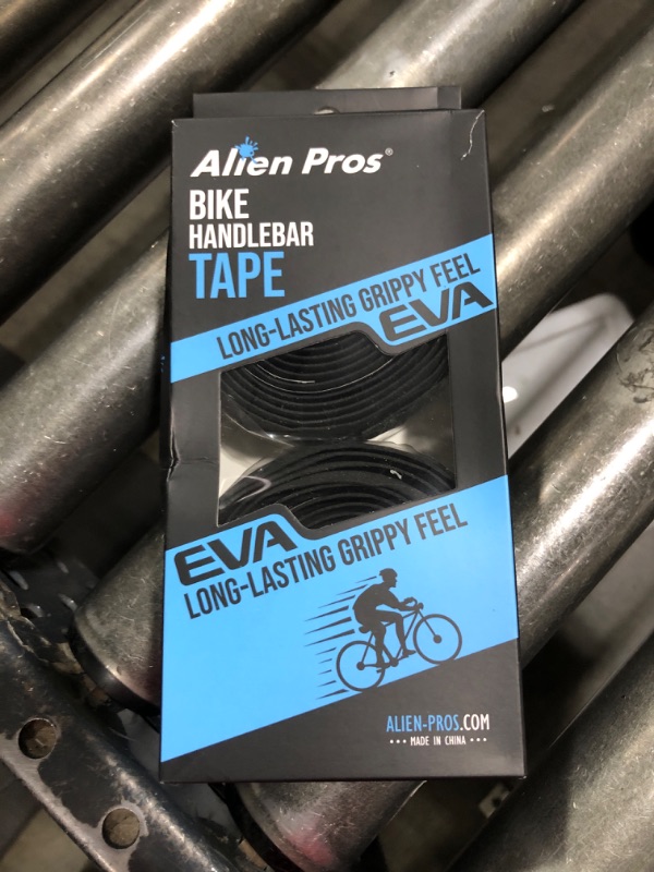 Photo 2 of ALIEN PROS Bike Handlebar Tape EVA (Set of 2) Black - Enhance your bike Grip with These bicycle handle bar tape - Wrap your bike for an awesome comfortable ride (Set of 2, Black)
