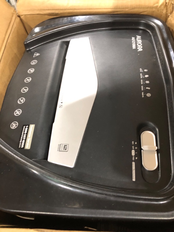 Photo 2 of Aurora AU1210MA Professional Grade High Security 12-Sheet Micro-Cut Paper/CD and Credit Card/ 60 Minutes Continuous Run Time Shredder