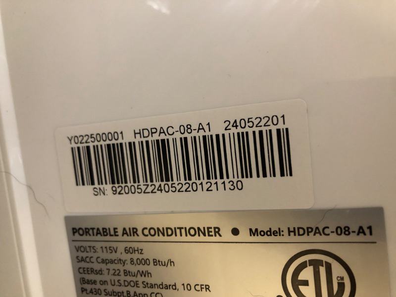 Photo 3 of *********SOLD FOR PARTS***************12,000 BTU Portable Air Conditioner Cools Up to 500 Sq.Ft, 3-IN-1 Energy Efficient Portable AC Unit with Remote Control & Installation Kits for Large Room, Campervan, Office, Temporary Space