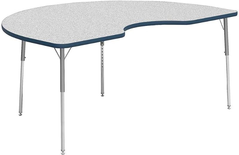 Photo 1 of Lorell 99924 Tabletop, Kidney, Laminate, 48-Inch x72-Inch , Gray/Navy
