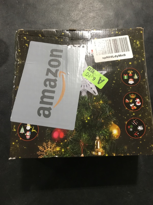 Photo 1 of Winpull Christmas Tree Topper Lighted with 6 Pattern Projection Modes, Christmas Star Tree Topper Built-in LED Rotating Lights, 3D Glitter Projector for Christmas Decorations (Silver)