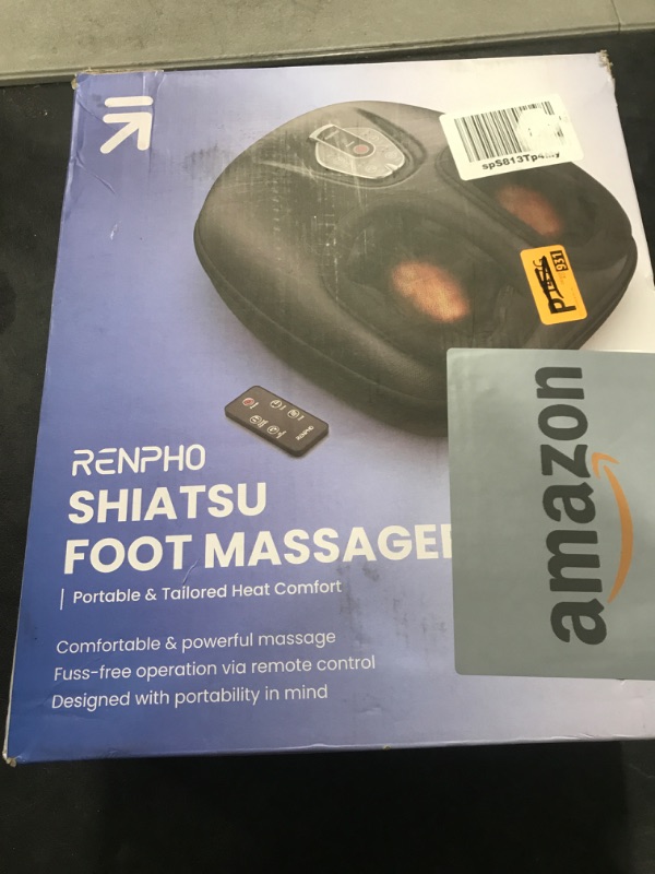 Photo 2 of RENPHO Foot Massager Machine with Heat [2025 Upgraded], FSA HSA Eligible Foot Massager, Valentines Day Gifts for Women Men Mom, 3 Heat Levels, Wireless Control Shiatsu Foot Massager, True Foot Massage