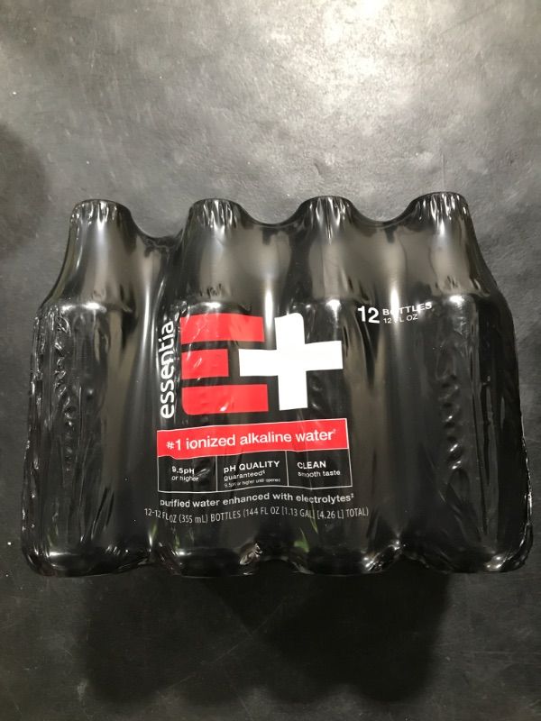 Photo 1 of Essentia Water LLC; Ionized Alkaline Bottled Water; 99.9% Pure; 9.5 pH or Higher; Consistent Quality in Every BPA and Phthalate-Free Bottle; 12 Fl Oz (Pack of 12)