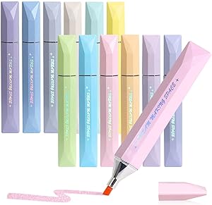 Photo 1 of 12 Colors Bible Highlighters with Shinny Dry Fast No Bleed Bible Highlighter Pastelfor Notes School and Office Supplies (Shinny pack of 12)