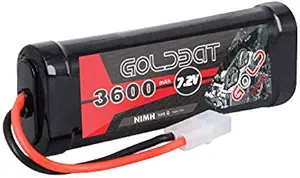 Photo 1 of GOLDBAT 3600mAh 7.2V NiMH RC Battery with Tamiya Connector for for RC Evader BX Car Truck Truggy Buggy Tank Car Racing (3600-7.2V-Tamiya)