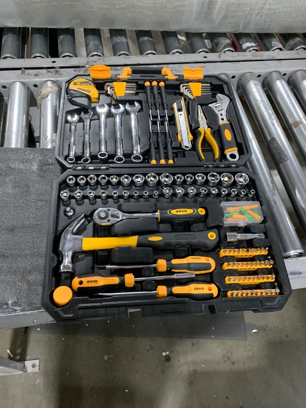 Photo 1 of DEKOPRO 158 Piece Tool Set-General Household Hand Tool Kit,Auto Repair Tool Set, with Plastic Toolbox Storage Case