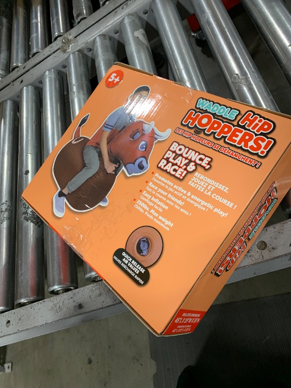 Photo 1 of WADDLE Hip Hoppers Bouncy Hopper Inflatable Hopping Animal Bouncer, Supports Up to 250 Pounds, Ages 5 and Up (Brown Bull)