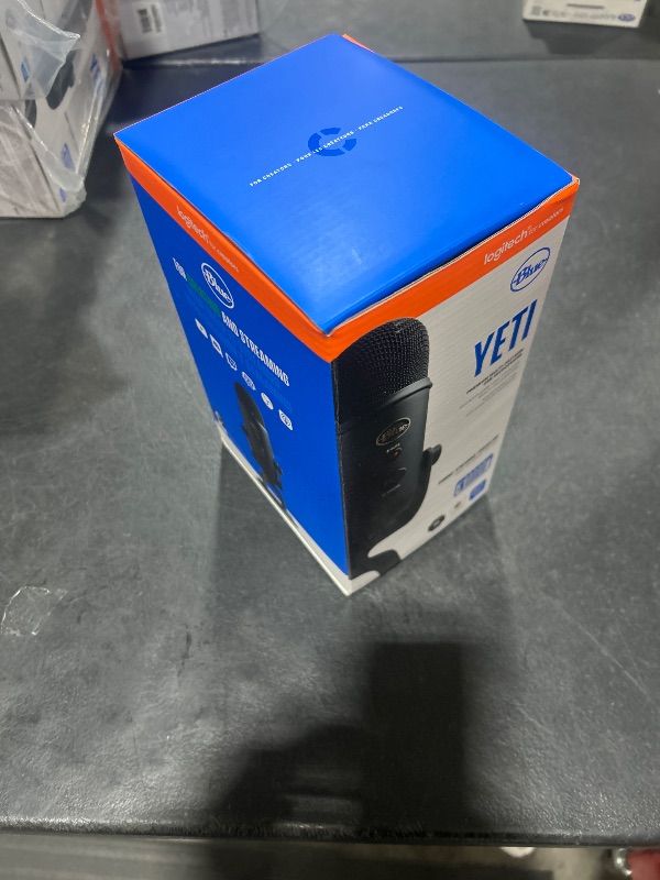 Photo 1 of Logitech for Creators Blue Yeti USB Microphone for Gaming, Streaming, Podcasting, Twitch, YouTube, Discord, Recording for PC and Mac, 4 Polar Patterns, Studio Quality Sound, Plug & Play-Blackout
