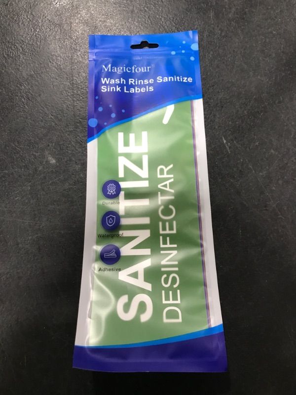 Photo 1 of Magicfour Wash Rinse Sanitize Sink Labels, 5 Pack 3 Compartment Sink Waterproof Sticker Signs for Wash Station, Commercial Kitchens, Restaurant, Food Trucks, Busing Stations, Dishwashing