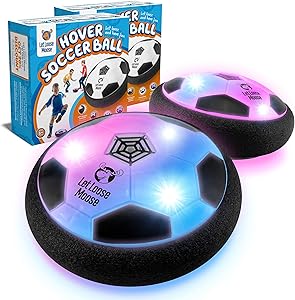 Photo 1 of Let Loose Moose Hover Soccer Ball – Set of 2 - Indoor Hover Ball with LED Lights and Soft Foam Bumpers to Protect Furniture – Best Kids Toys Fútbol for 2-16 Year Old Boys and Girls.